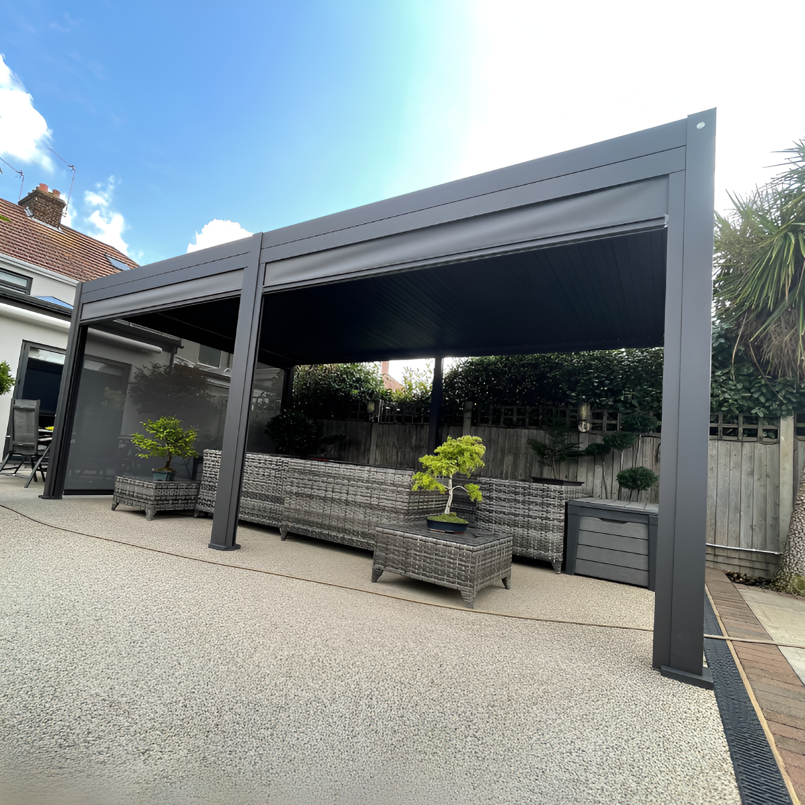 Aluminium Pergola with Hard Top Roof