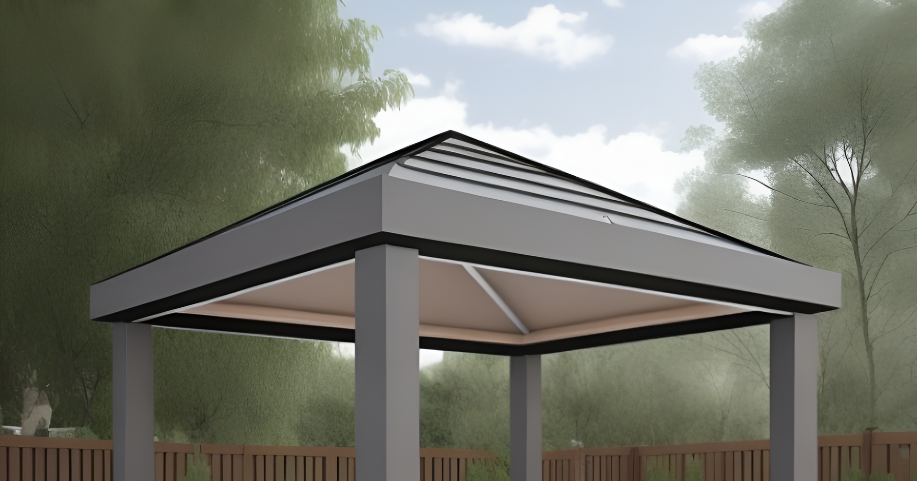 Gray Gazebo with Sof Set