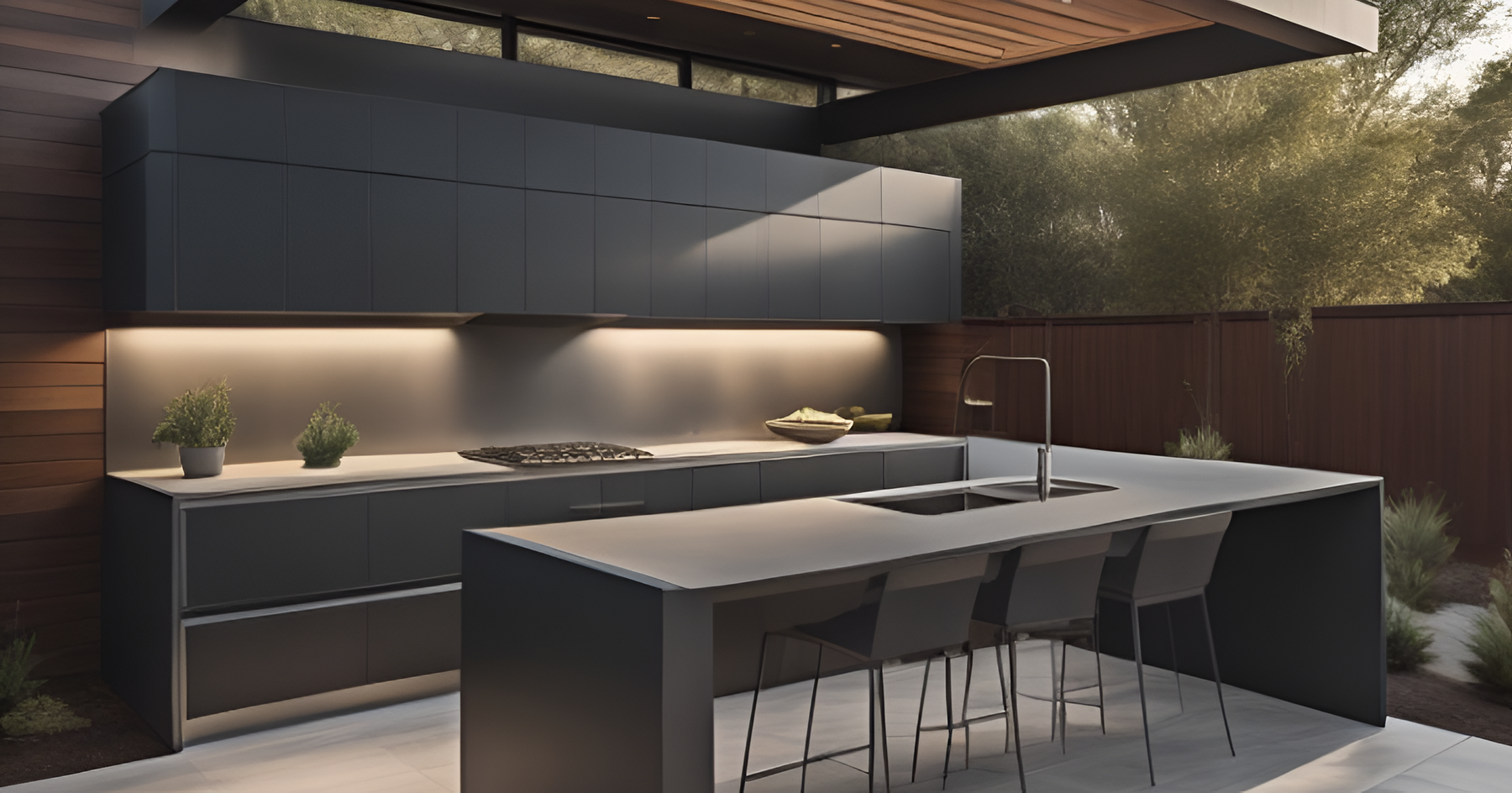 Outdoor Kitchen Modern on Patio