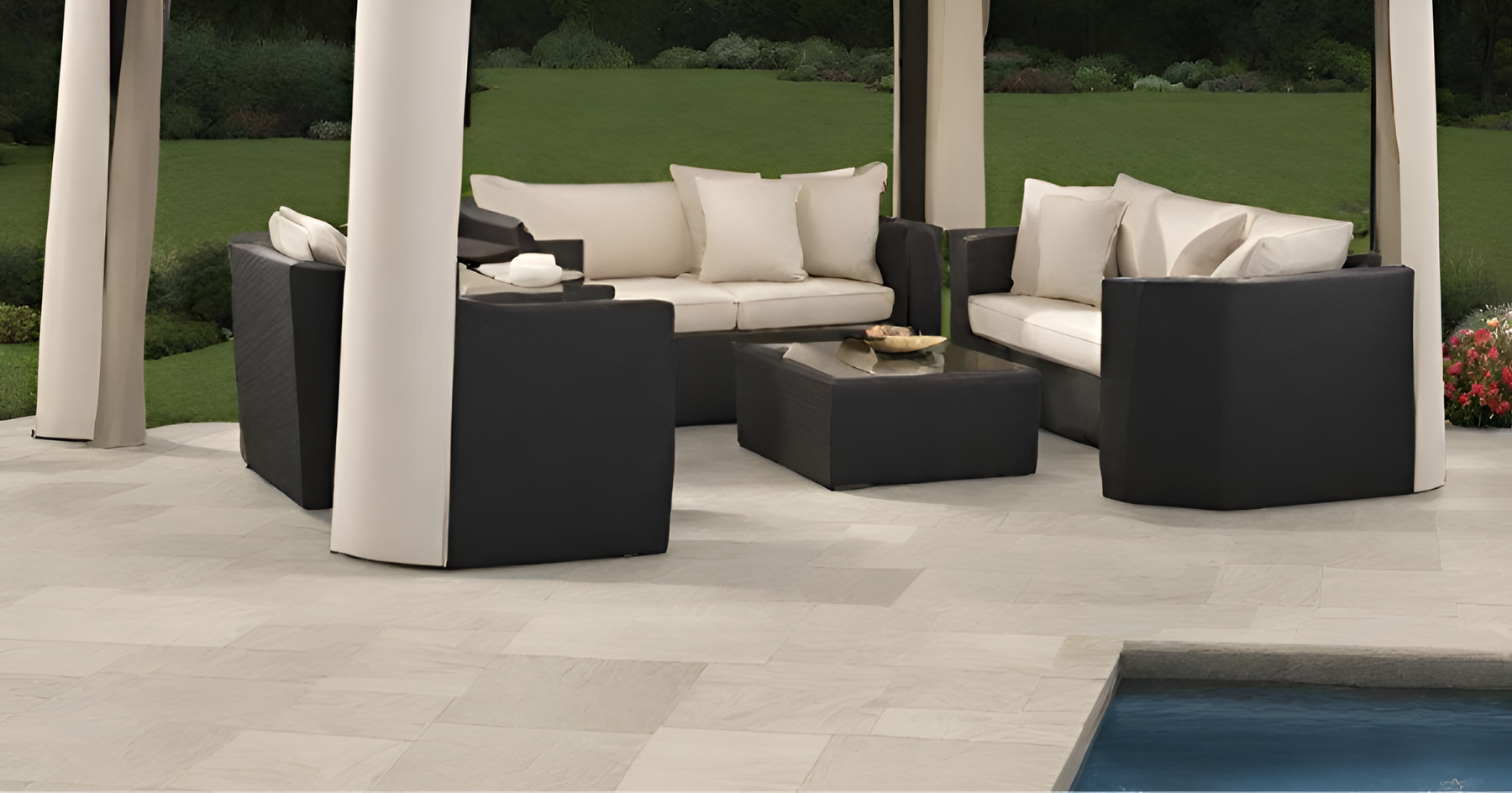 White Gazebo on Concrete