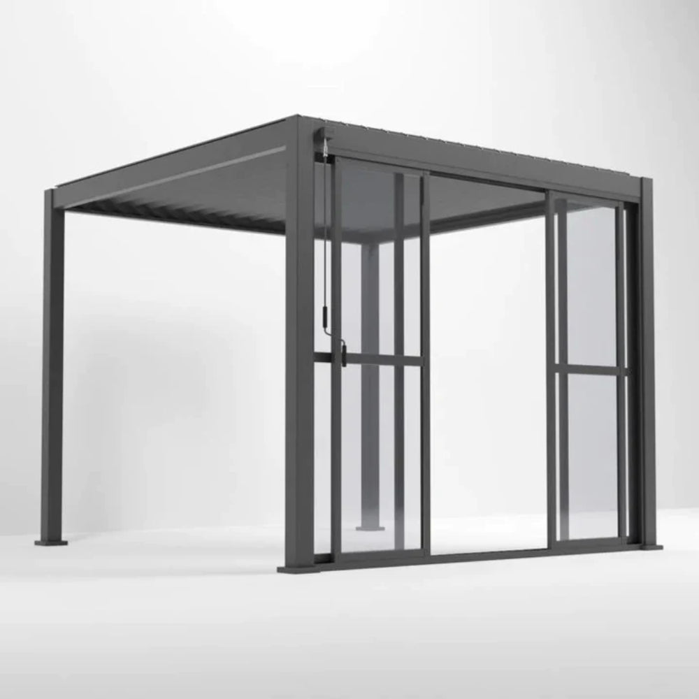 Nova Titan Transparent French Sliding Door System 3m - Front Side View Open Door