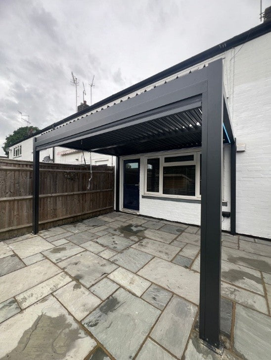 Aluminium Pergola with LED & Blinds Installation - Edenbridge