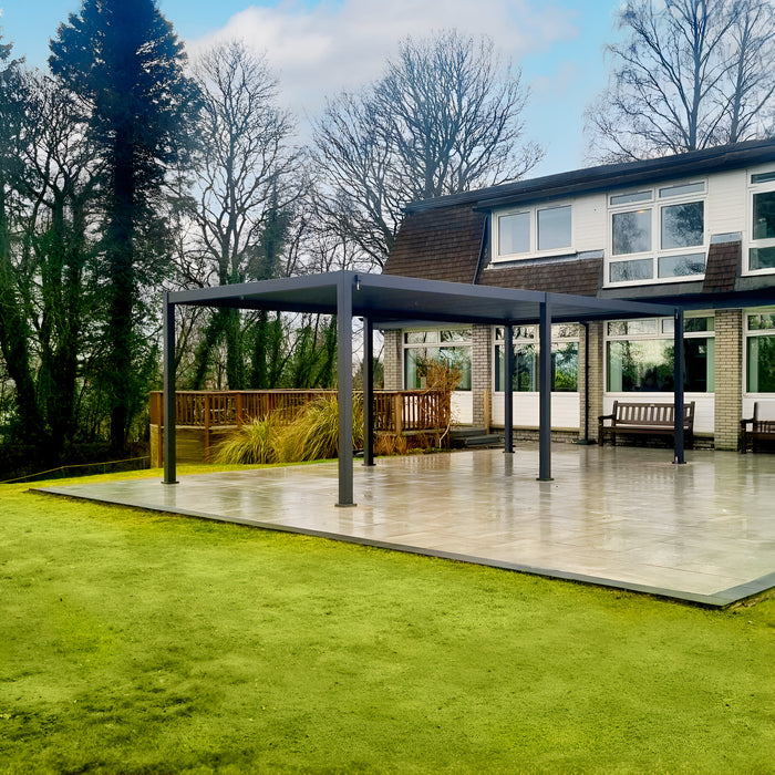 Aluminium Pergola On Paving Slabs