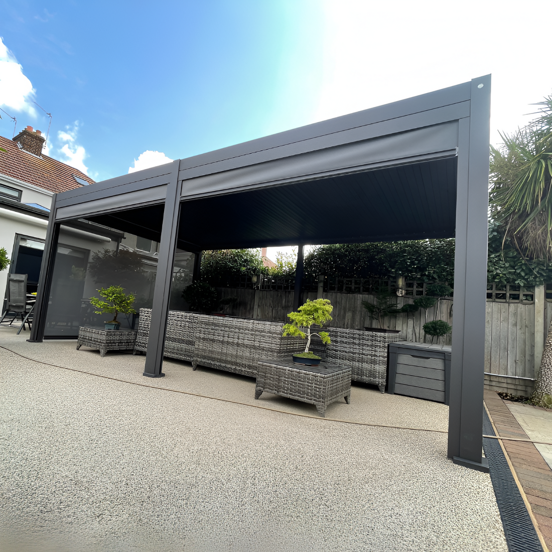 Aluminium Pergola with Hard Top Roof