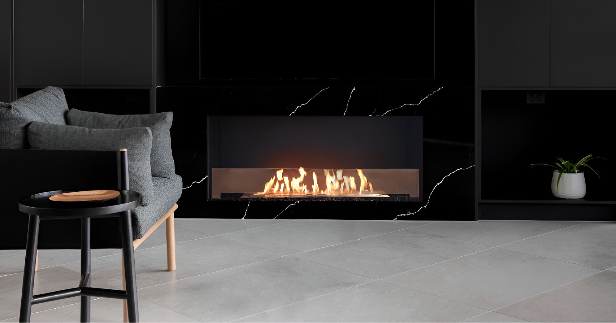 EcoSmart Fire Flex Single Sided Fireplaces Black