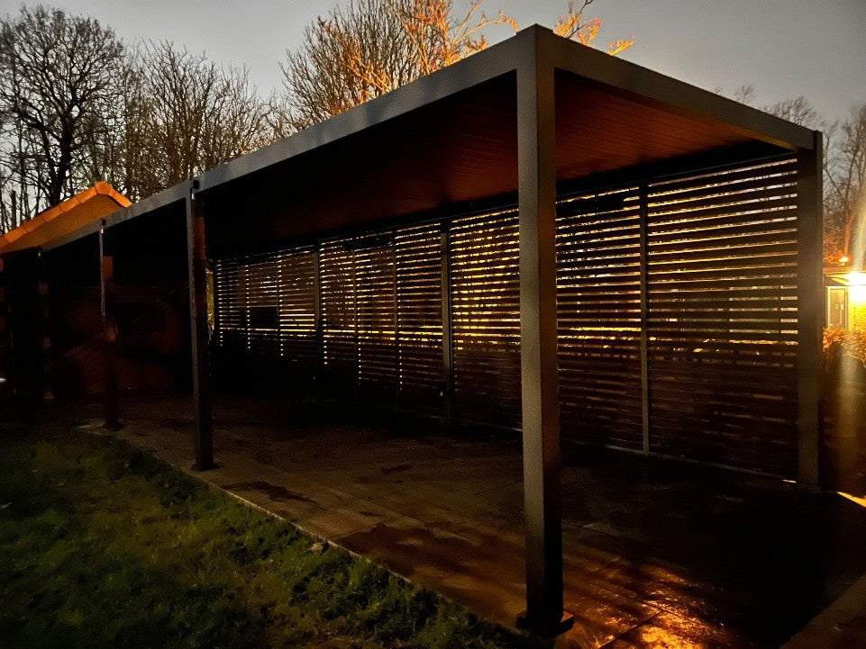 Louvered Aluminium Pergola with LED and Heaters Installation - Bristol
