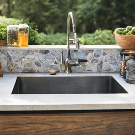 Outdoor Kitchen Sink Front View