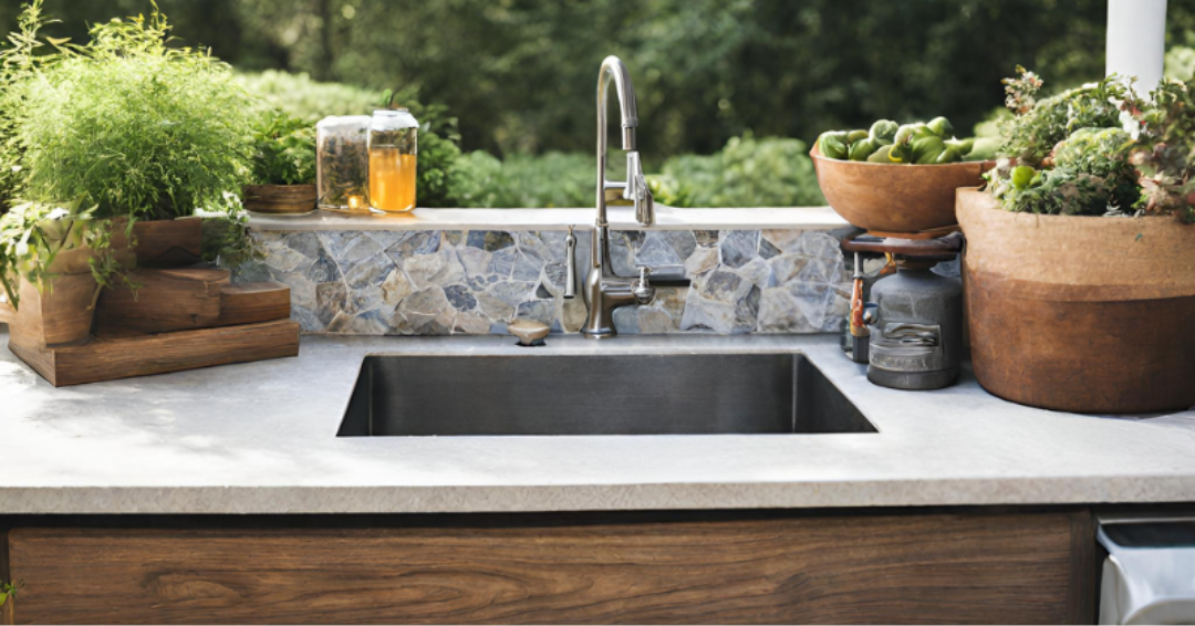 Outdoor Kitchen Sink Front View