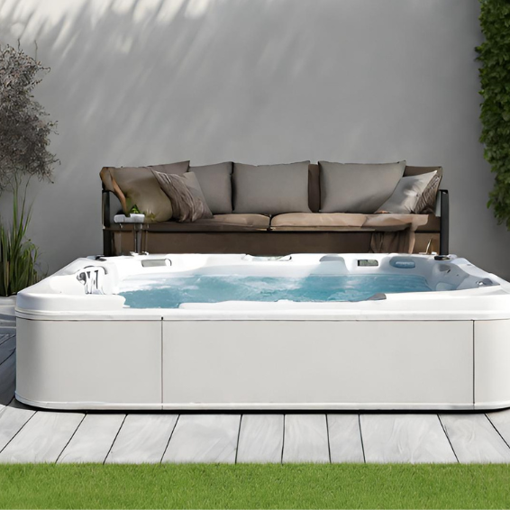 White Aluminium Pergola with Hot tub Inside
