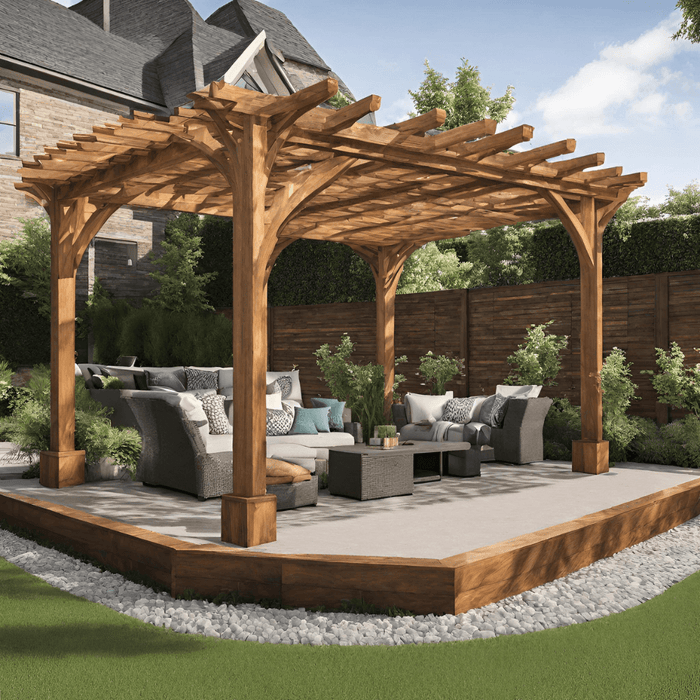 Wooden Pergola with Footing
