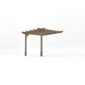 Wall Mounted Double Premium Pergola - Rustic Brown - 2.4m Depth x 3m Length