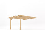 Wall Mounted Double Garden Pergola - Light Green - 3.6m Depth x 3.6m Length