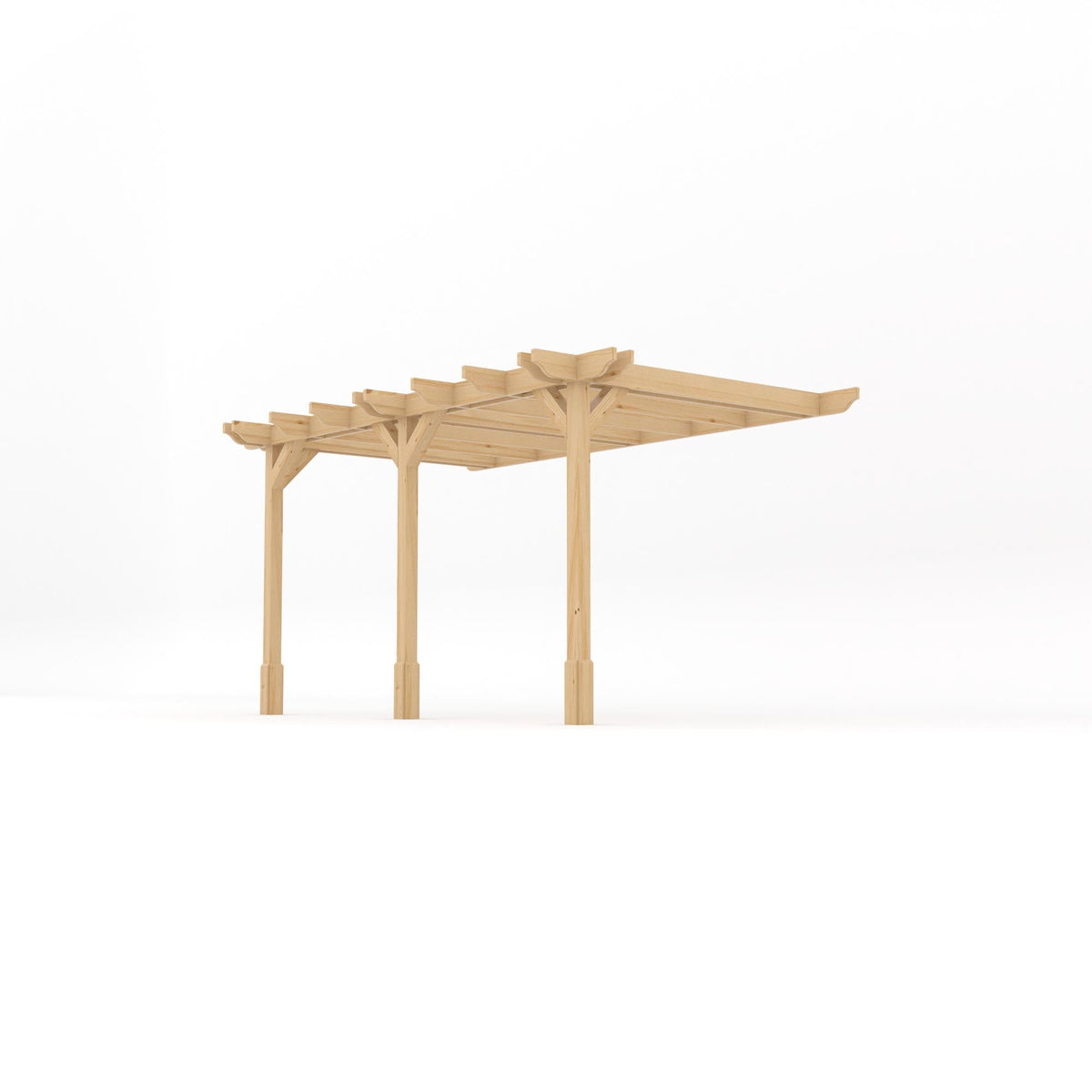Wall Mounted Double Premium Pergola - Light Green - 3m Depth x 4.2m Length
