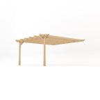 Wall Mounted Double Premium Pergola - Light Green - 4.2m Depth x 4.2m Length