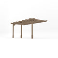 Wall Mounted Double Premium Pergola - Rustic Brown - 3.6m Depth x 4.8m Length