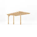 Wall Mounted Double Garden Pergola - Light Green - 2.4m Depth x 4.8m Length