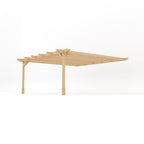 Wall Mounted Double Premium Pergola - Light Green - 4.8m Depth x 4.8m Length