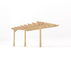 Wall Mounted Double Garden Pergola - Light Green - 3.6m Depth x 5.4m Length