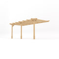 Wall Mounted Double Premium Pergola - Light Green - 3m Depth x 5.4m Length
