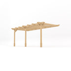 Wall Mounted Double Premium Pergola - Light Green - 3.6m Depth x 5.4m Length
