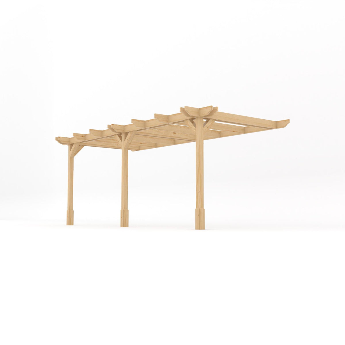 Wall Mounted Double Premium Pergola - Light Green - 3.6m Depth x 5.4m Length