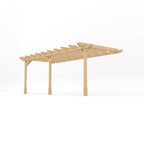 Wall Mounted Double Garden Pergola - Light Green - 1.8m Depth x 6m Length