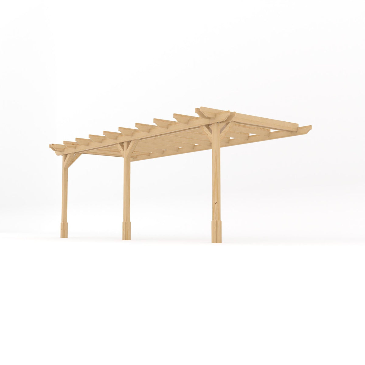 Wall Mounted Double Garden Pergola - Light Green - 1.8m Depth x 6m Length