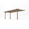 Wall Mounted Double Premium Pergola - Rustic Brown - 1.8m Depth x 6m Length