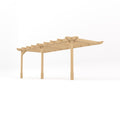 Wall Mounted Double Premium Pergola - Light Green - 3m Depth x 6m Length