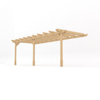 Wall Mounted Double Garden Pergola - Light Green - 4.2m Depth x 6.6m Length