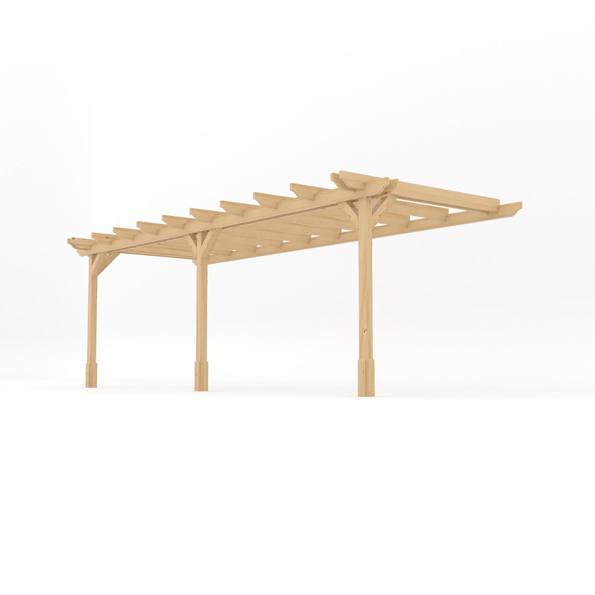 Wall Mounted Double Garden Pergola - Light Green - 4.8m Depth x 6.6m Length