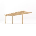 Wall Mounted Double Premium Pergola - Light Green - 3m Depth x 6.6m Length