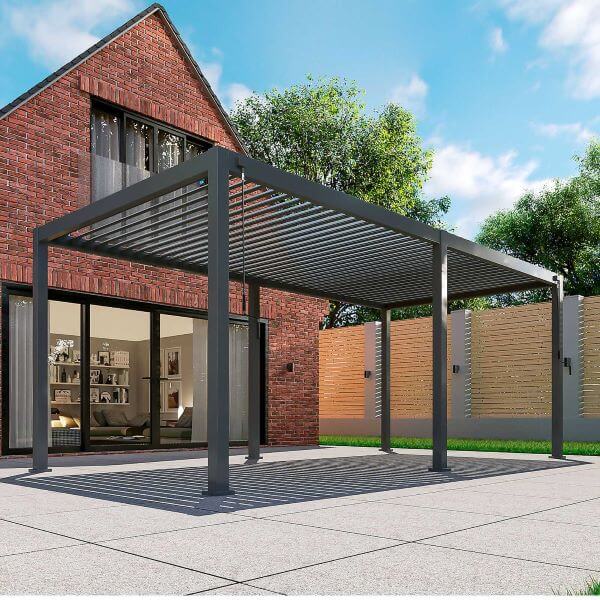6m x 3m Rectangular Pergola In front of house