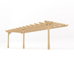 Wall Mounted Double Garden Pergola - Light Green - 3.6m Depth x 7.8m Length