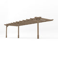 Wall Mounted Double Premium Pergola - Rustic Brown - 2.4m Depth x 7.8m Length