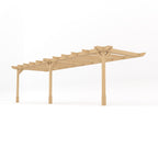 Wall Mounted Double Premium Pergola - Light Green - 4.8m Depth x 7.8m Length