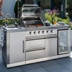 Absolute Pro 4 Burner Front View BBQ With Food