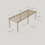 Freestanding Box Pergola - Light Green - 2.4m Width x 7.8m Length