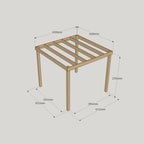 Freestanding Box Pergola - Rustic Brown - 3.6m Width x 4.2m Length