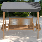 Chic Teak outdoor teak swing seat with charcoal grey canopy Front view