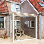 Deponti Bosco Aluminium Pergola Veranda White - Attatched to a House