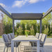 Deponti Pinela Deluxe Electric Retractable Aluminium Pergola - Open Roof with Dining Table