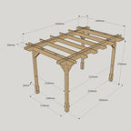 Freestanding Double Premium Pergola - Light Green - 2.4m Width x 4.2m Length