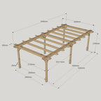 Freestanding Double Premium Pergola - Light Green - 3.6m Width x 6m Length