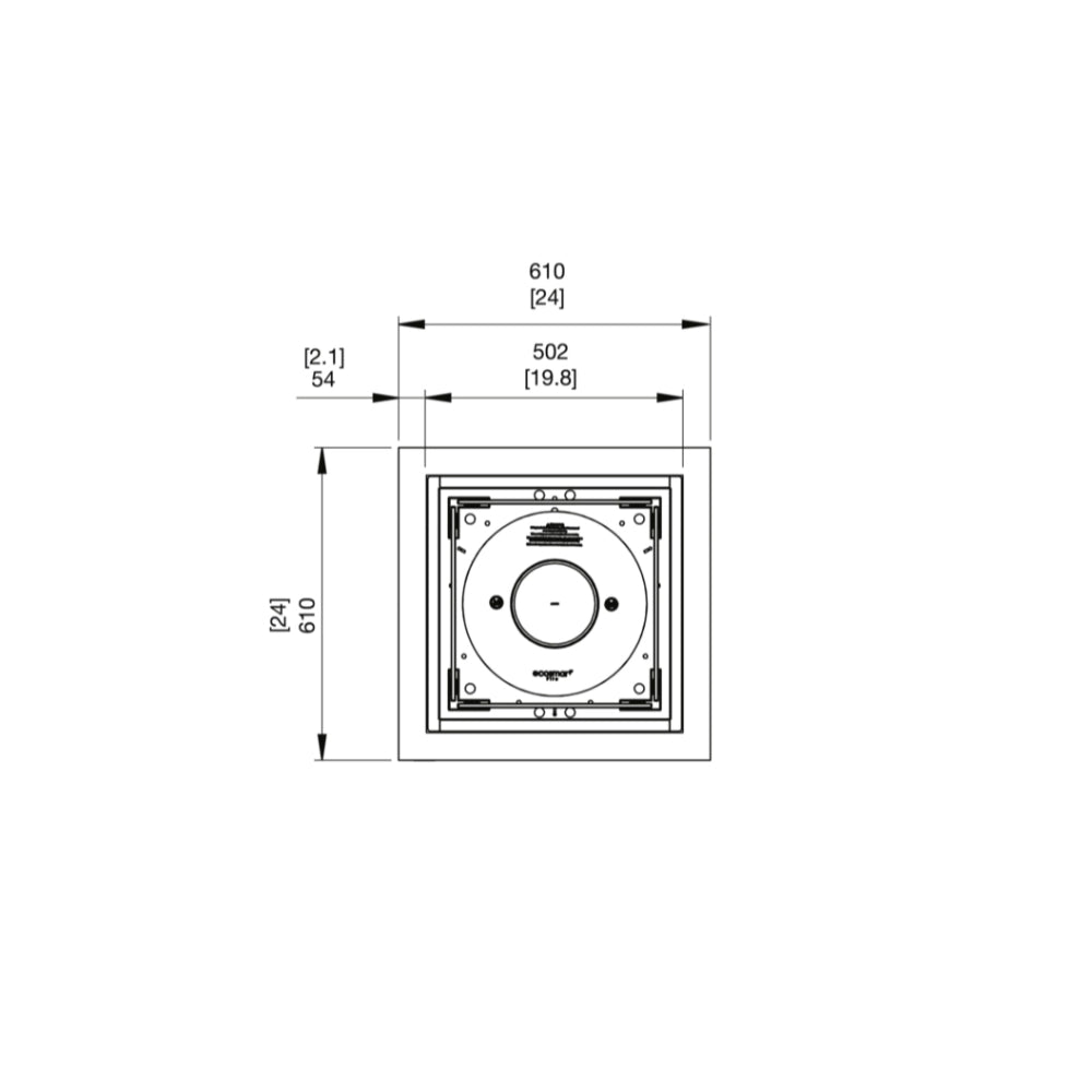 EcoSmart Sidecar 24 Fire Pit Technical Drawing Top