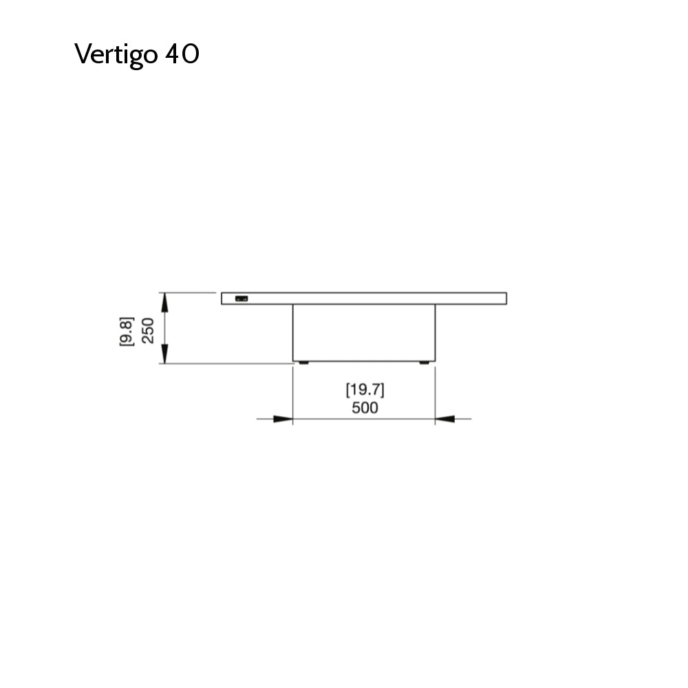EcoSmart Vertigo 40 Fire Pit Technical Drawing Front