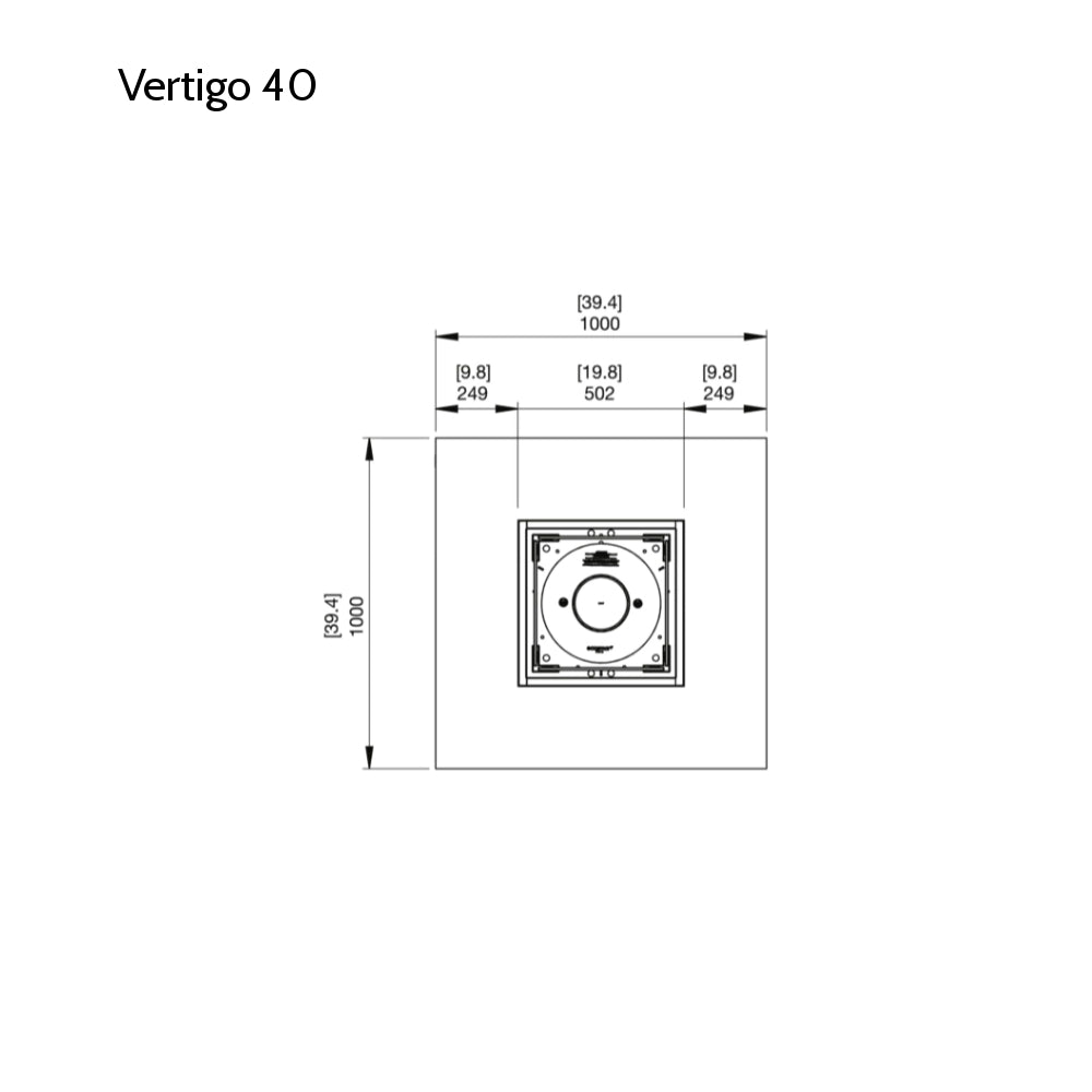 EcoSmart Vertigo 40 Fire Pit Technical Drawing Top
