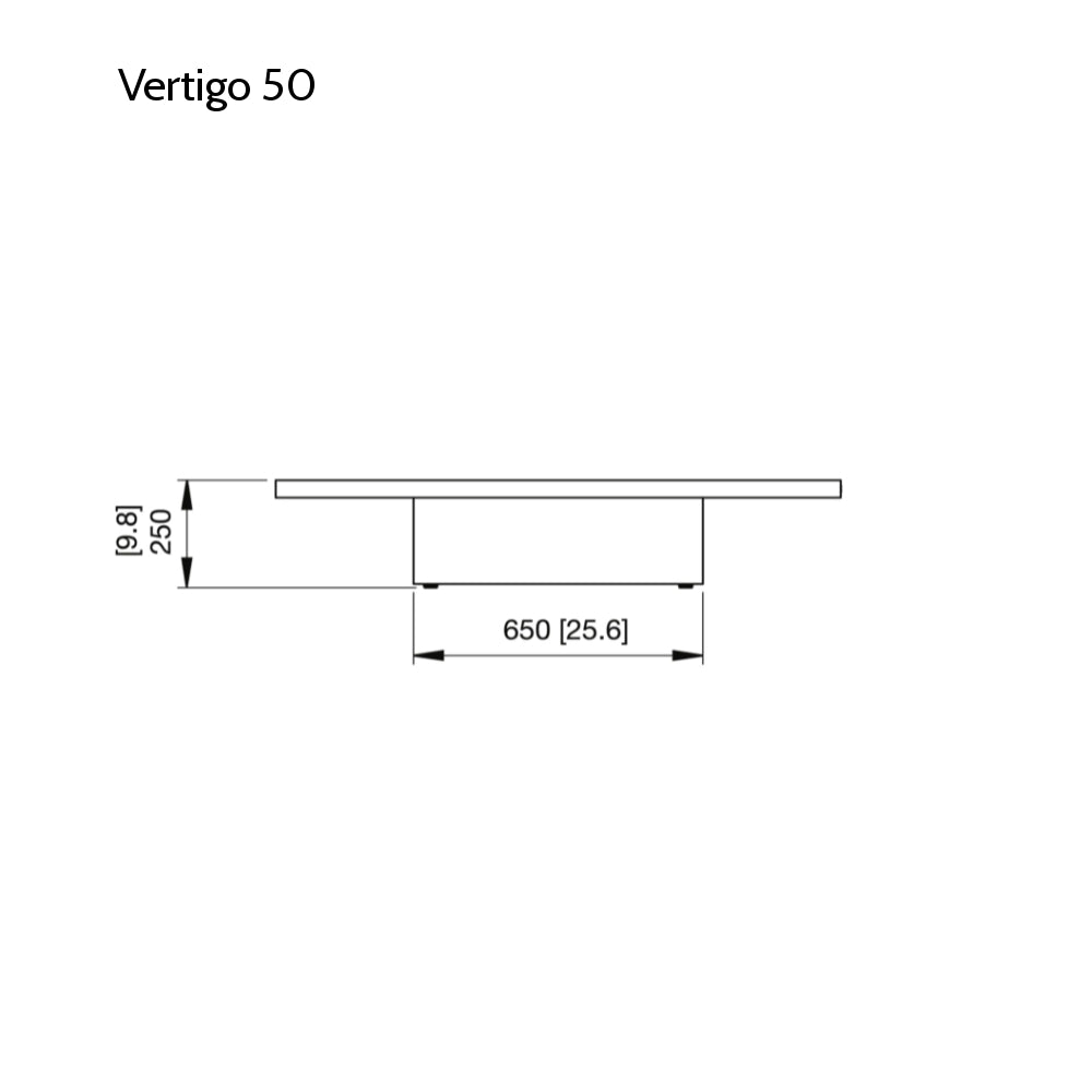 EcoSmart Vertigo 50 Fire Pit Technical Drawing Front