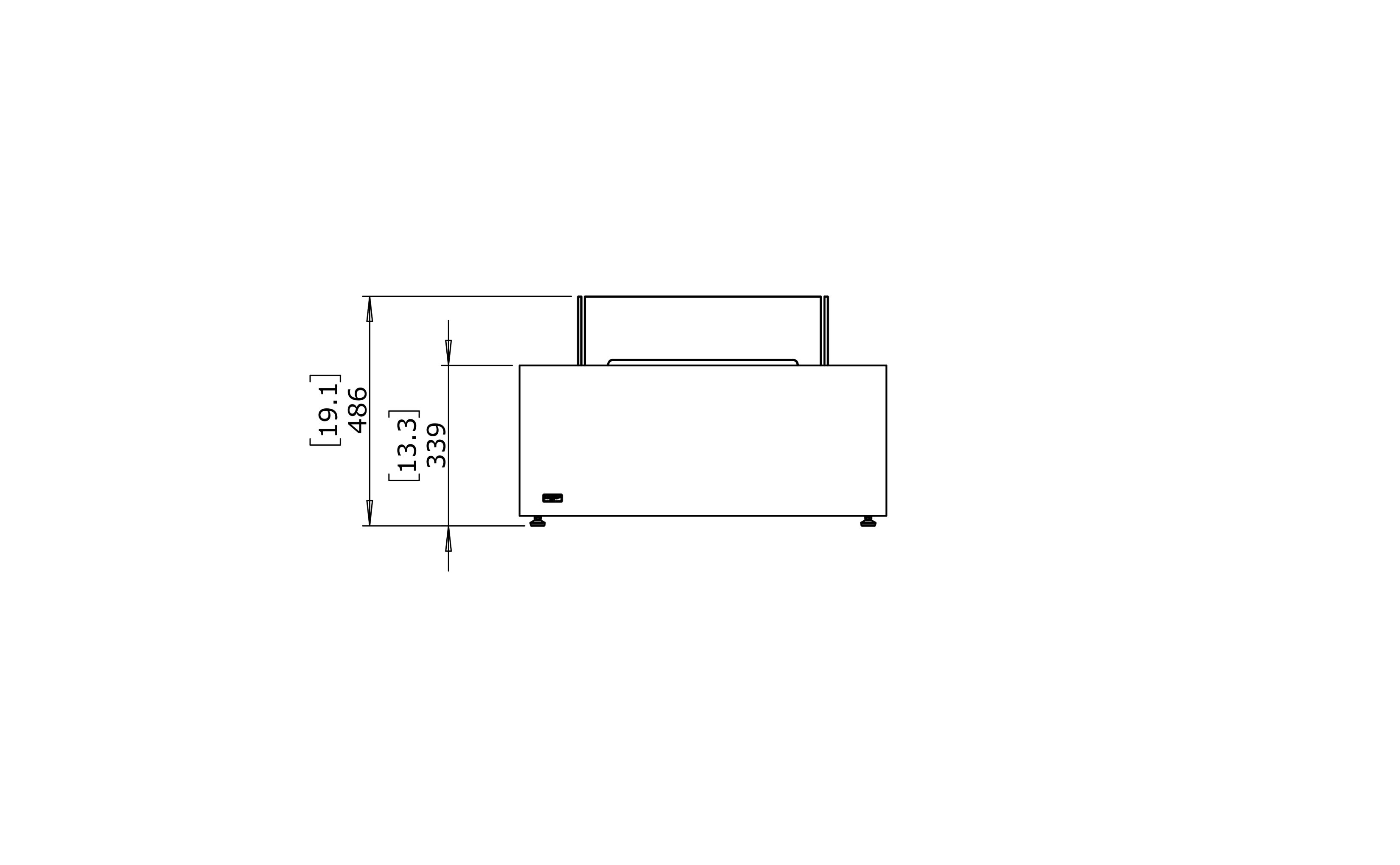 EcoSmart Fire Base 30 Table Front Measurement