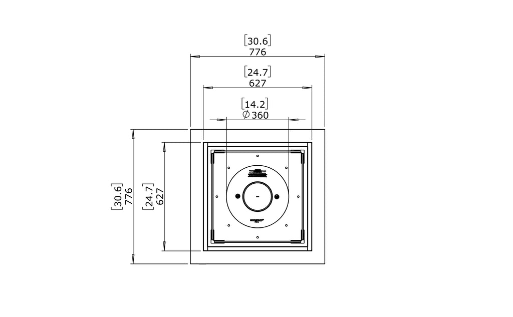 EcoSmart Fire Base 30 Table Top Measurement
